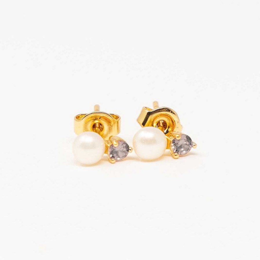 Jewelry Jackie Tides Green | Birthday Pearl Stud Earrings