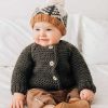 Home & Gifts Huggalugs | Baby Garter Stitch Sweater - Loden Green