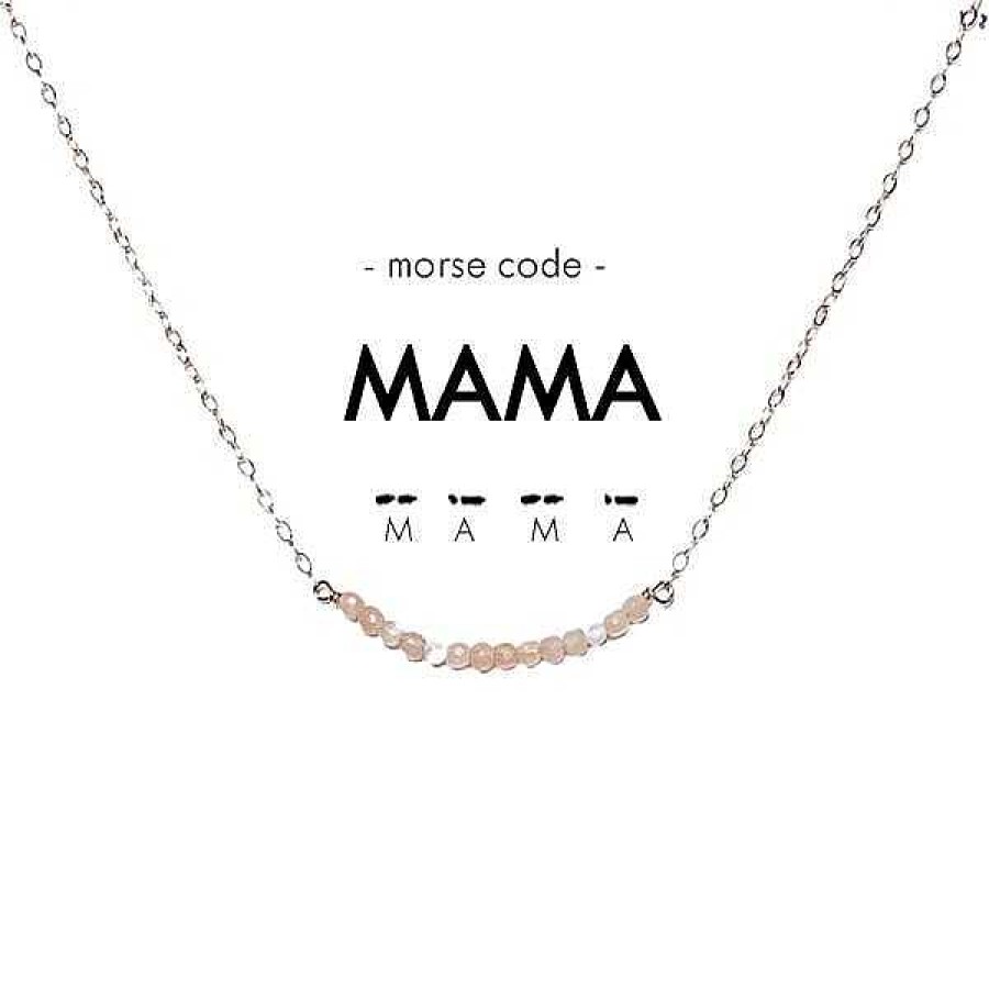 Jewelry Ethic Goods | Dainty Stone Morse Code Necklace - Mama