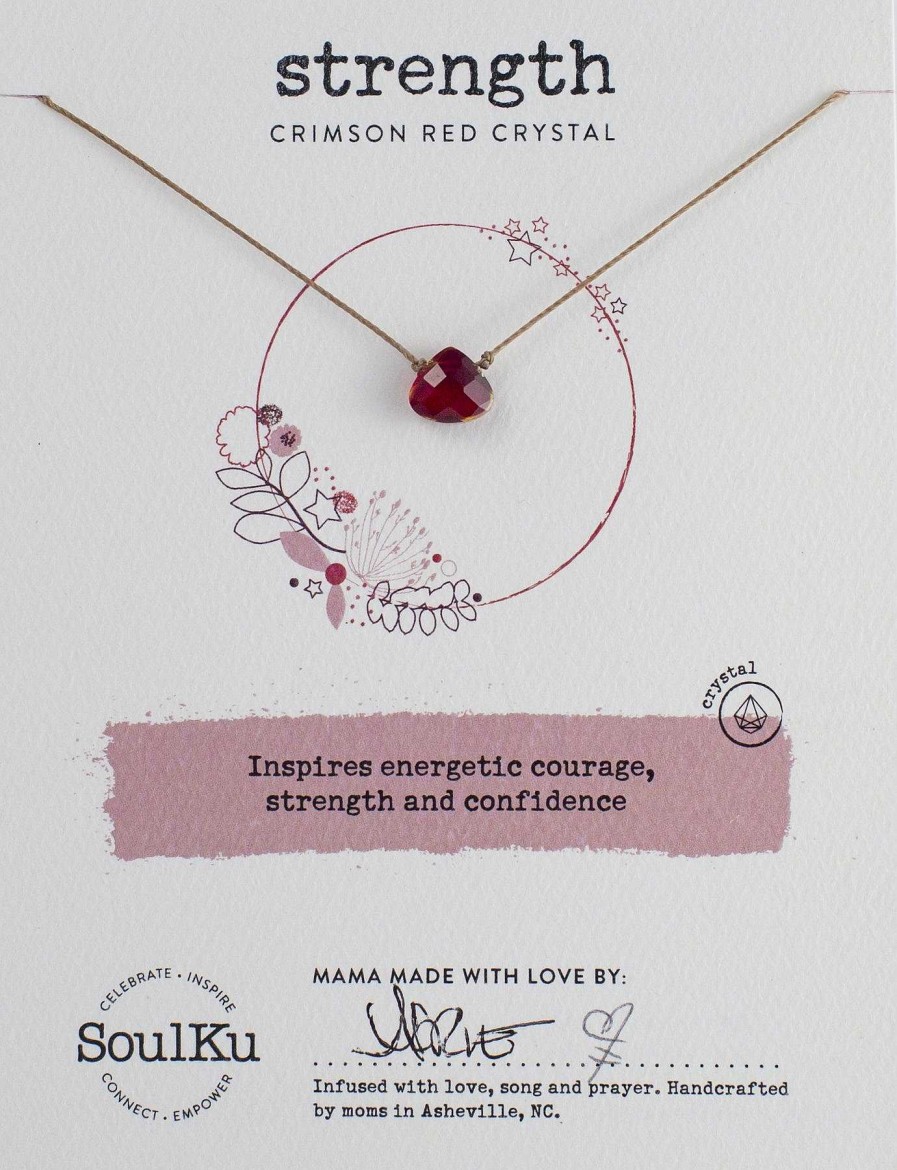 Jewelry Soulku | Crimson Red Crystal Necklace For Strength