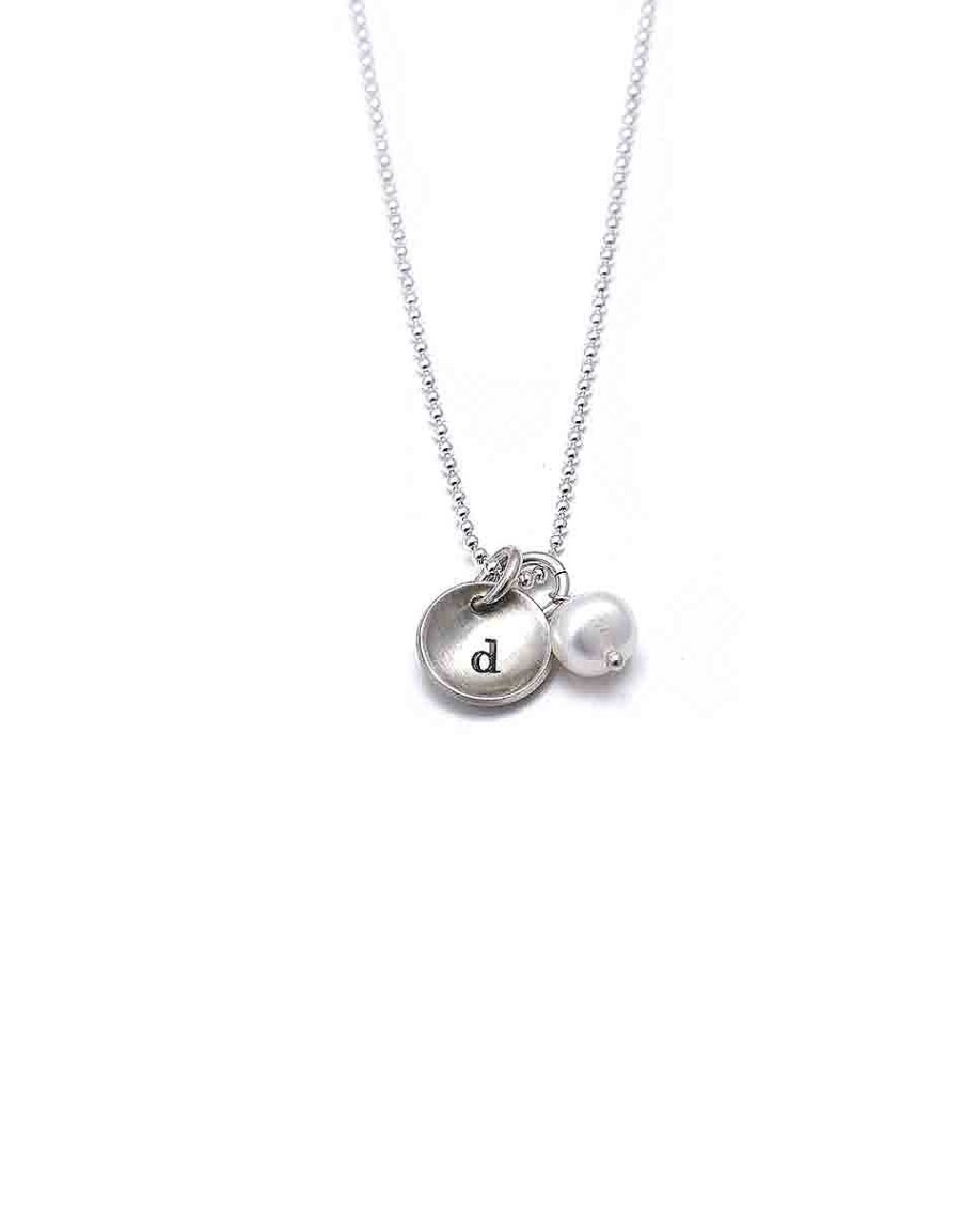 Jewelry The Vintage Pearl | Sterling Silver Initial Charm