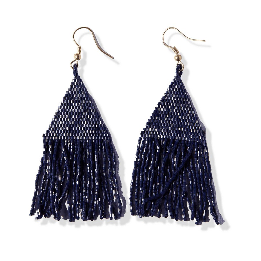 Jewelry Ink + Alloy | Lexie Navy Fringe Earrings