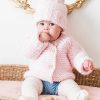 Home & Gifts Huggalugs | Baby Garter Stitch Sweater - Blush