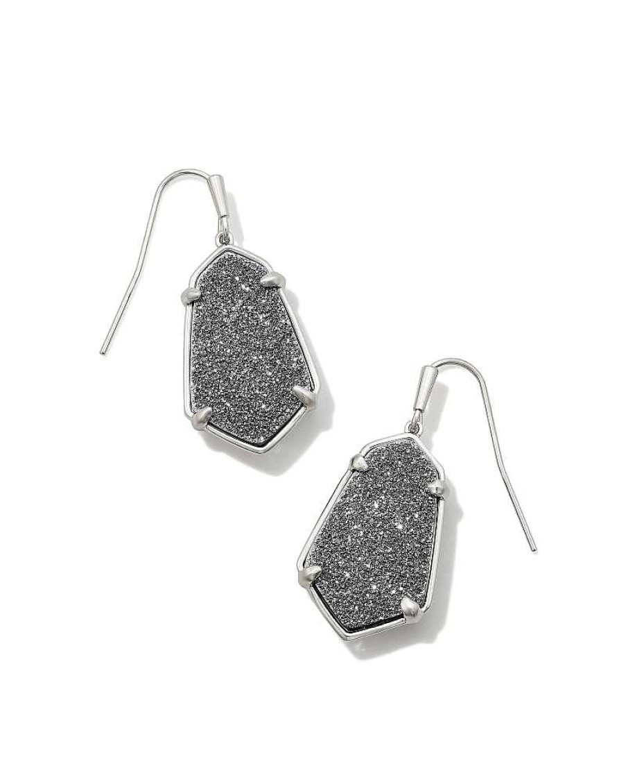 Jewelry Kendra Scott | Alexandria Silver Drop Earrings In Platinum Drusy