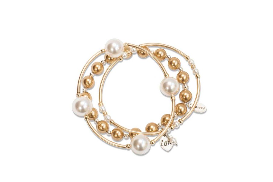 Jewelry Made as Intended | Blessing Crystal Pearl 12Mm Bracelet - Gold