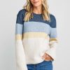 Apparel Z Supply | Sawyer Stripe Pullover Sweater In Stone Blue