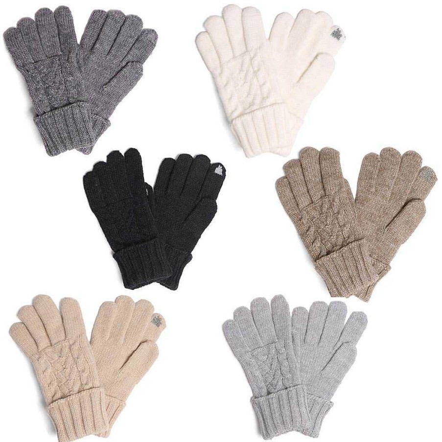 Accessories Wona Trading | Cable Knit Smart Touch Gloves