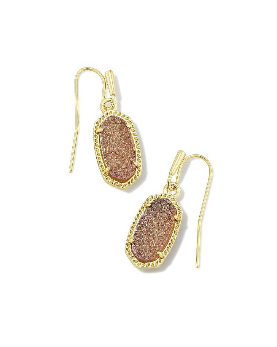 Jewelry Kendra Scott | Lee Gold Drop Earrings In Spice Drusy