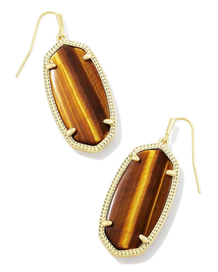 Jewelry Kendra Scott | Elle Earrings In Tiger'S Eye