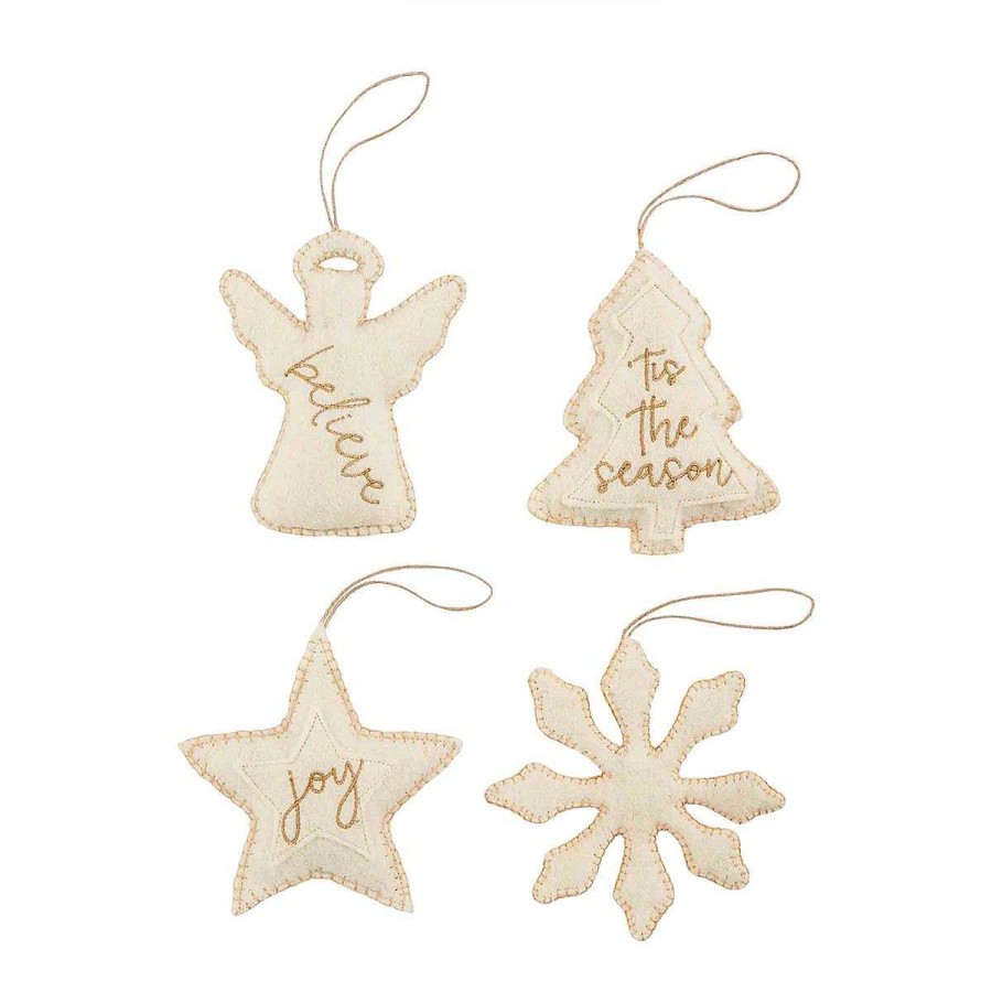 Home & Gifts Mudpie | Gold Felt Ornaments