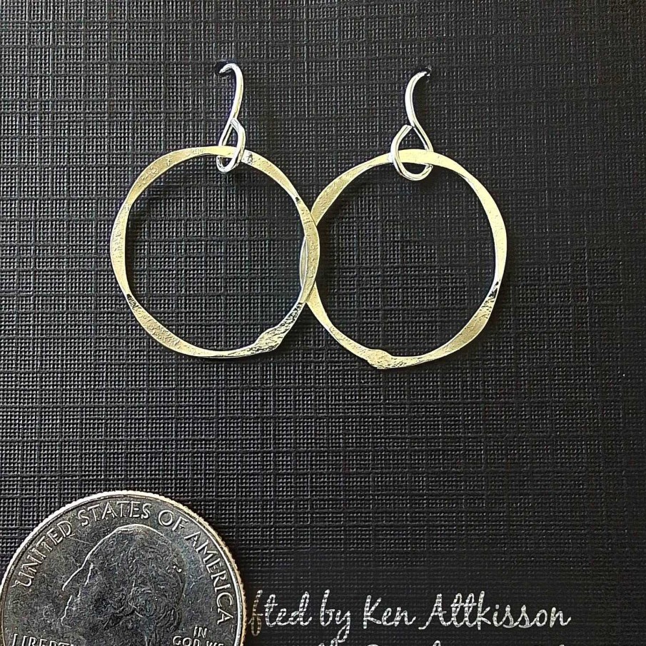 Jewelry Kens Handcrafted Jewelry | Sterling Silver Small Hammered Circle Earrings