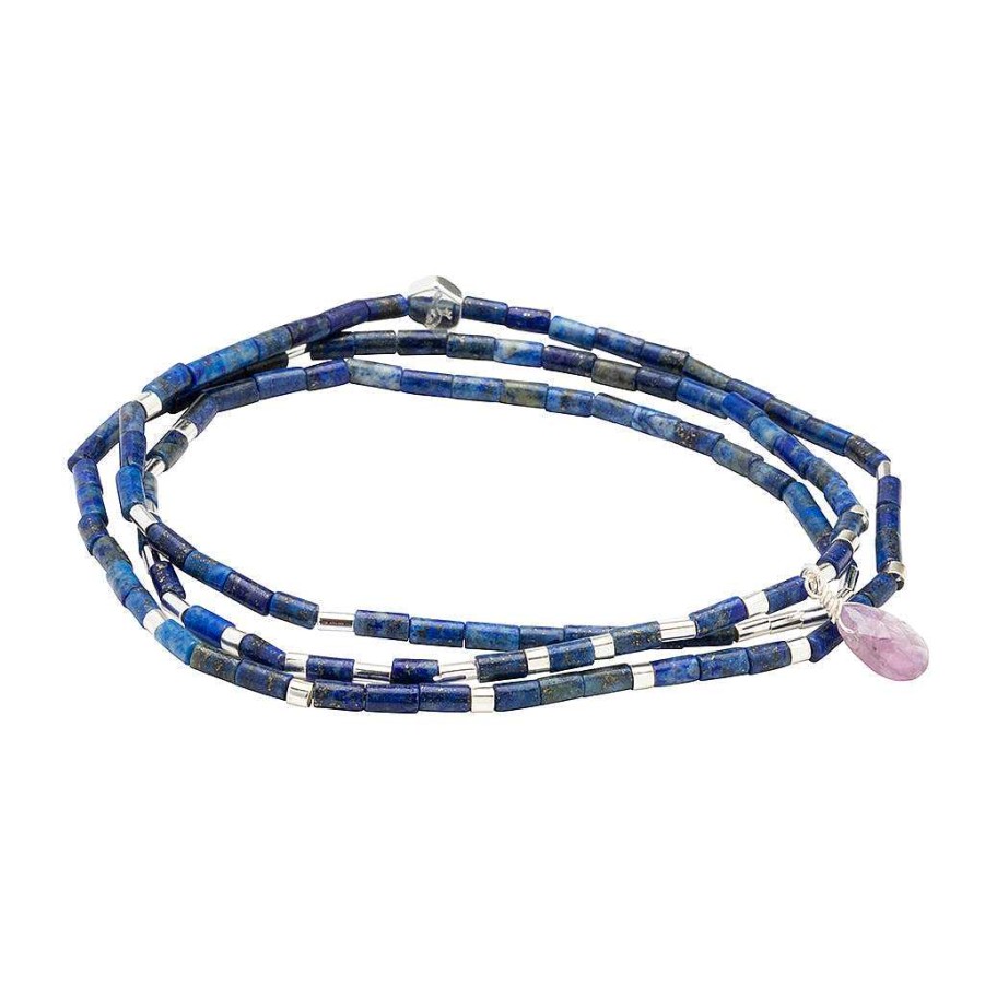 Jewelry Scout Curated Wears | Teardrop Stone Wrap Lapis/Amethyst/Silver - Stone Of Clarity