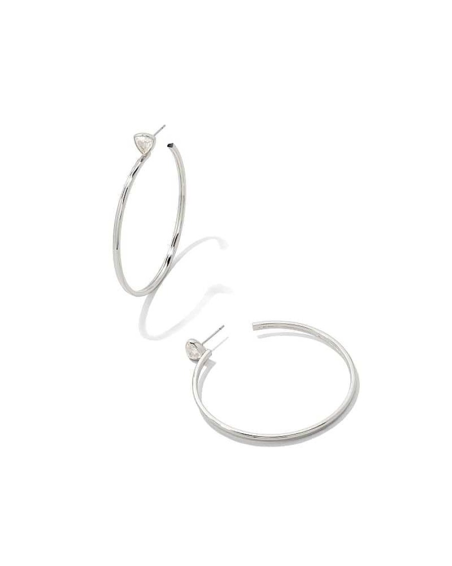 Jewelry Kendra Scott | Arden Hoop Earrings In White Crystal