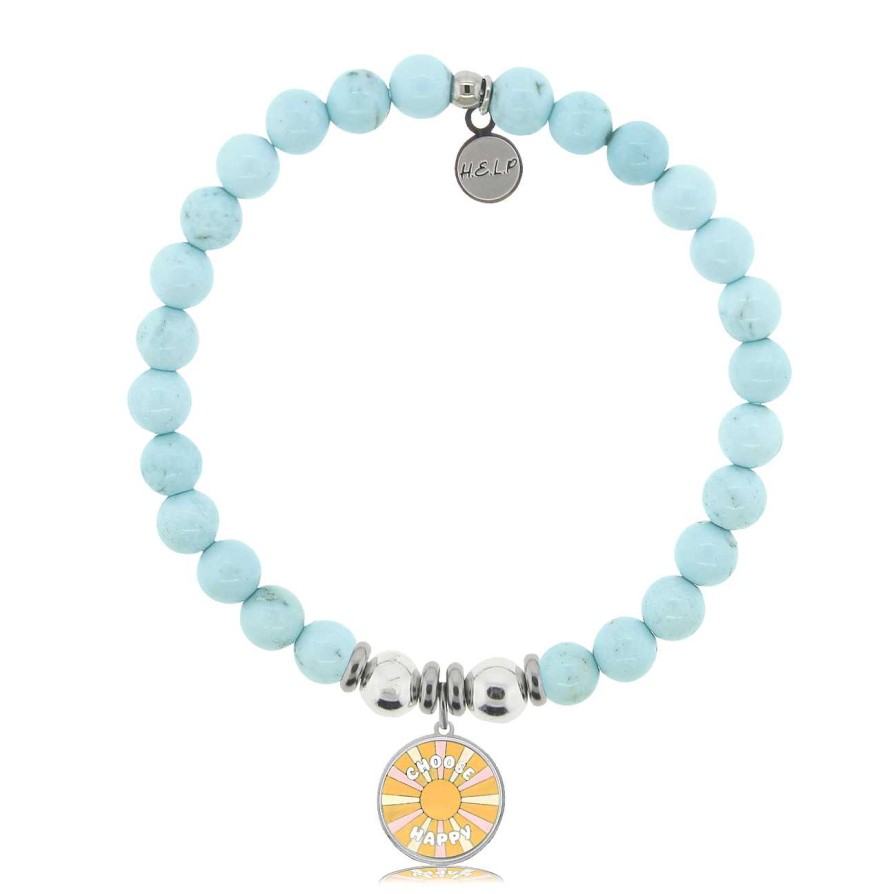 Jewelry T. Jazelle | T. Jazelle H.E.L.P Choose Happy Bracelet Larimar Magnesite