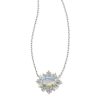 Jewelry Kendra Scott | Grayson Silver Sunburst Frame Short Pendant Necklace In Iridescent Opalite Illusion