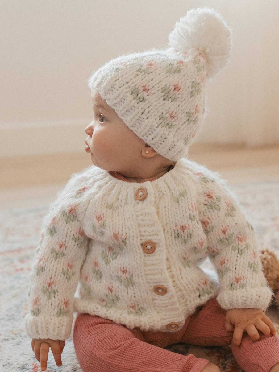 Home & Gifts Huggalugs | Baby Bitty Blooms Blush Cardigan Sweater