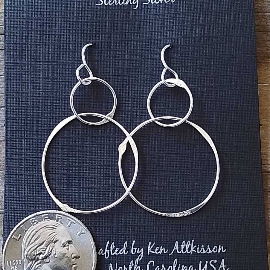 Jewelry Kens Handcrafted Jewelry | Sterling Silver Double Circle Earrings