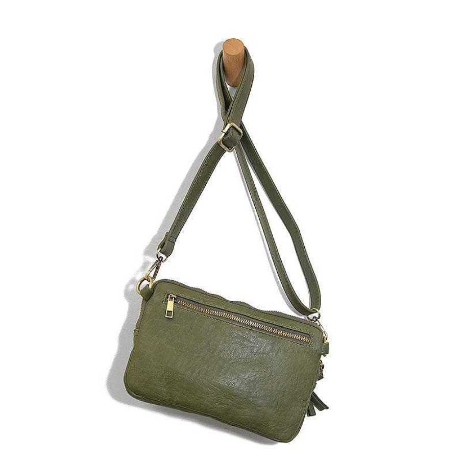 Accessories Joy Susan | Kendra Cargo Pocket Sling Crossbody Bag - Moss