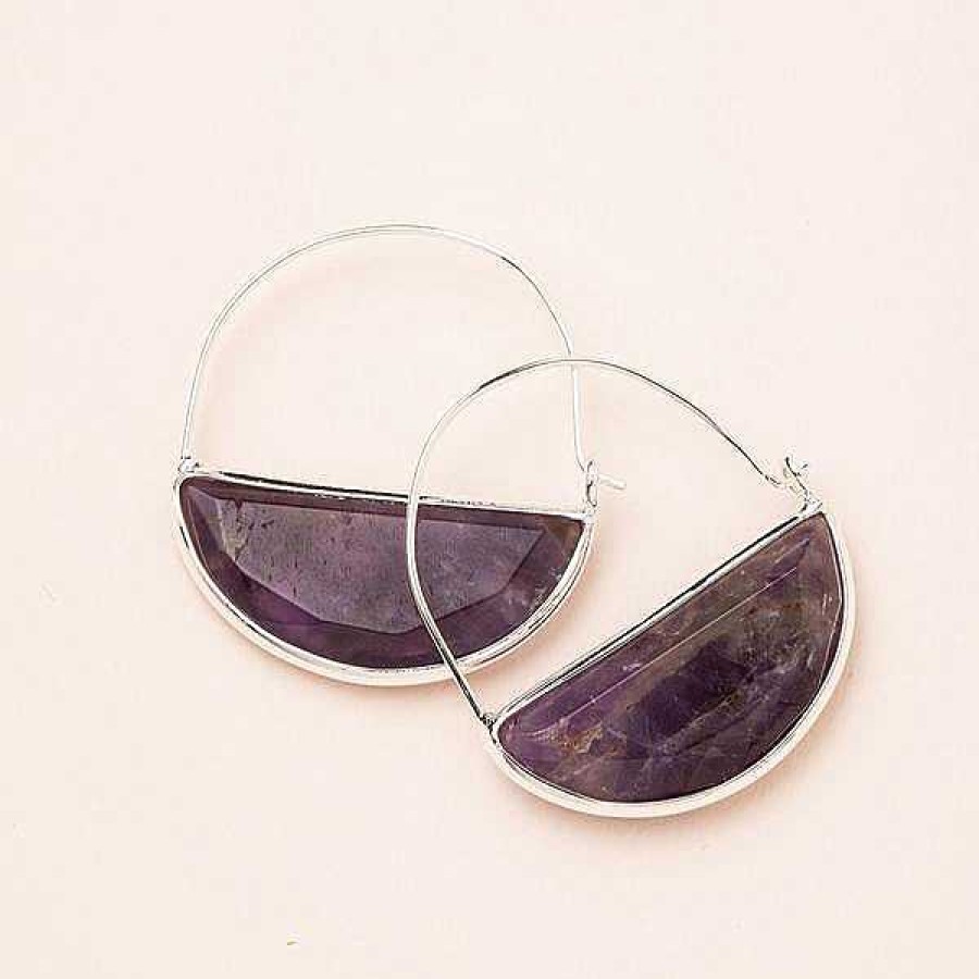 Jewelry Scout Curated Wears | Scout Curated Wears Stone Prism Hoop - Amethyst/Silver