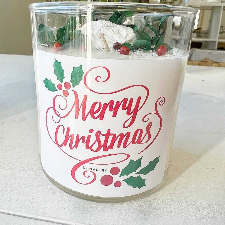 Home & Gifts Lunastry | Merry Christmas Crystal Candle