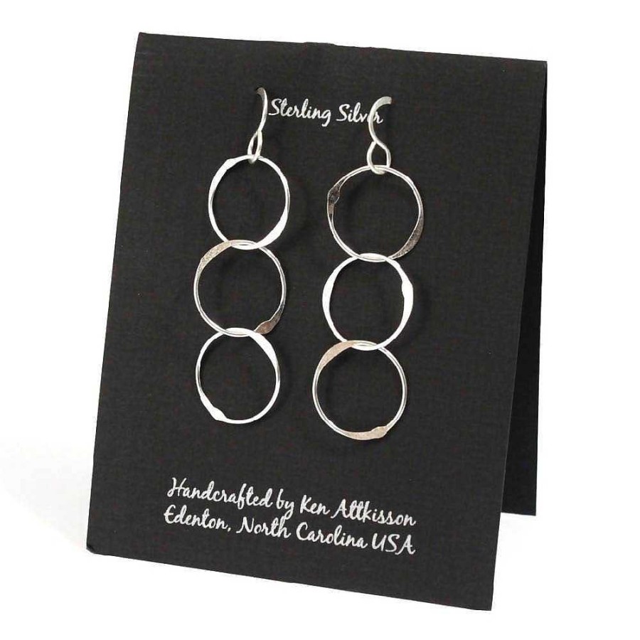 Jewelry Kens Handcrafted Jewelry | Sterling Silver Triple Circle Earrings