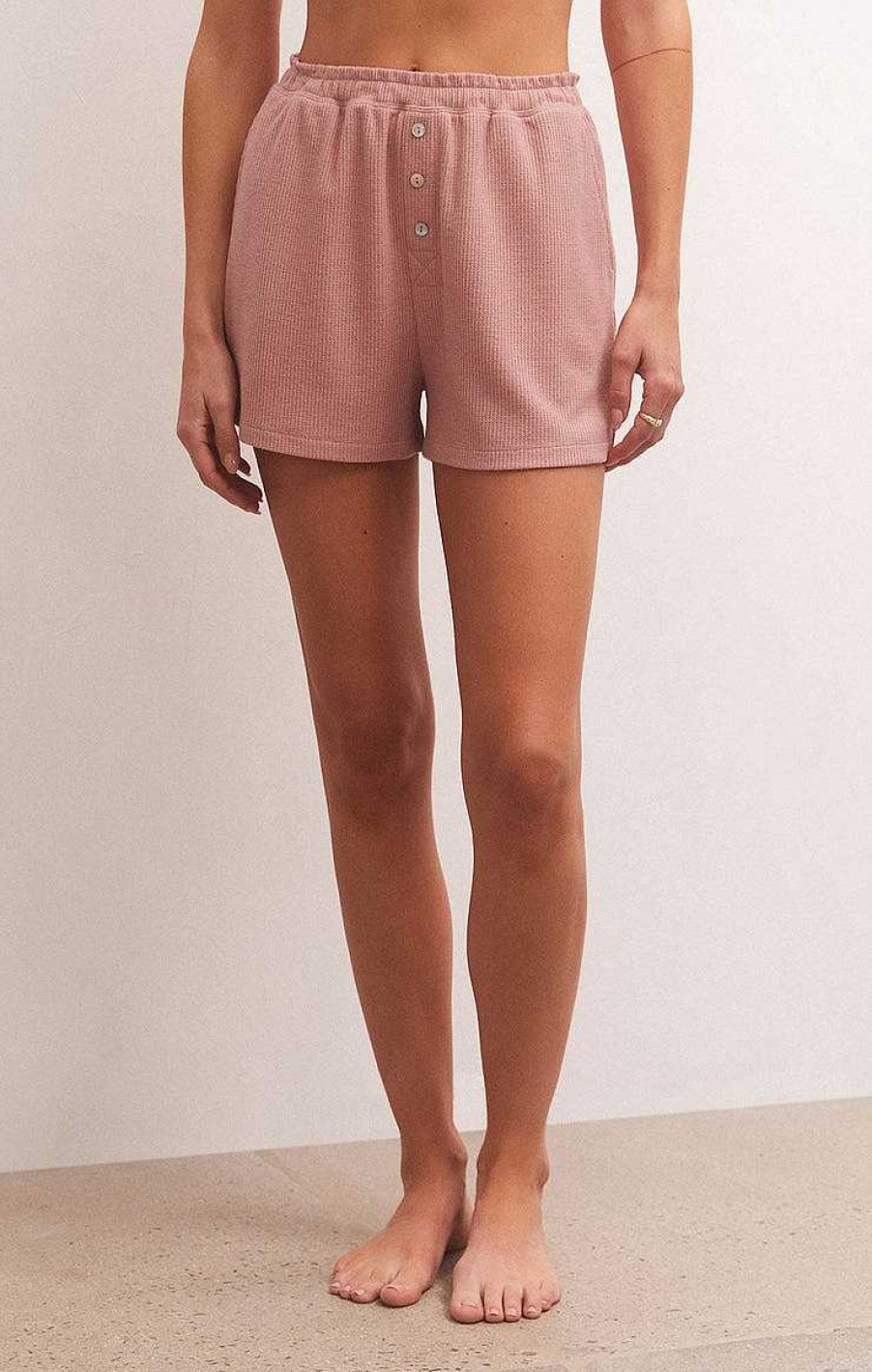 Apparel Z Supply | Cozy Days Thermal Short In Dusty Blush