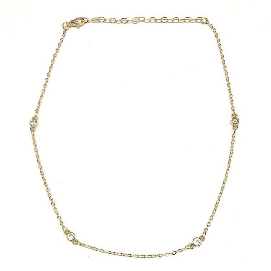 Jewelry Nikki Smith Designs | Kai Gold Crystal Waterproof Necklace