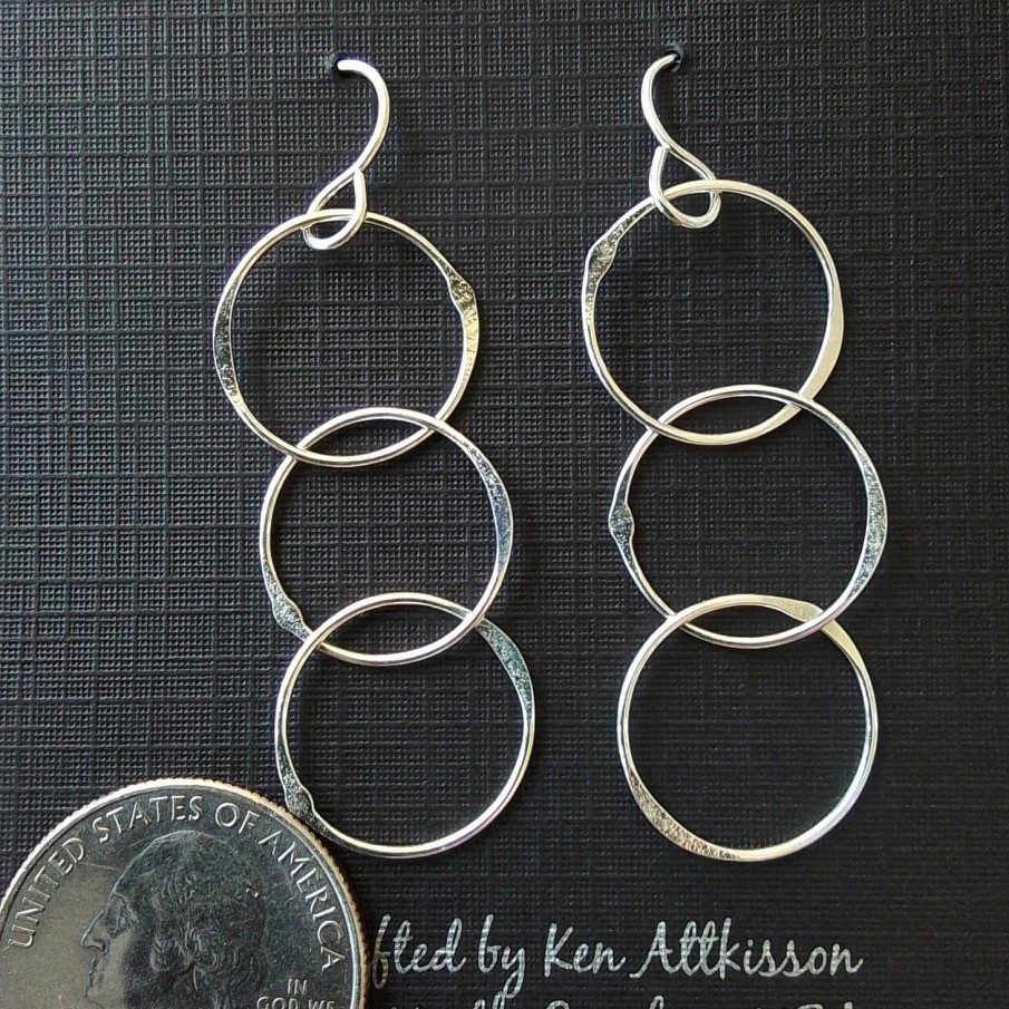 Jewelry Kens Handcrafted Jewelry | Sterling Silver Triple Circle Earrings