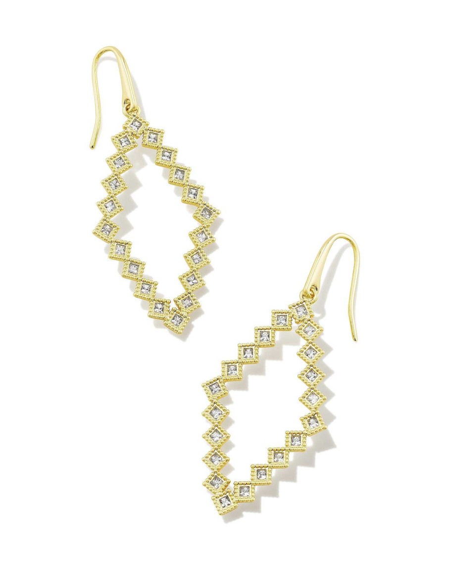 Jewelry Kendra Scott | Kinsley Open Frame Earrings In White Crystal