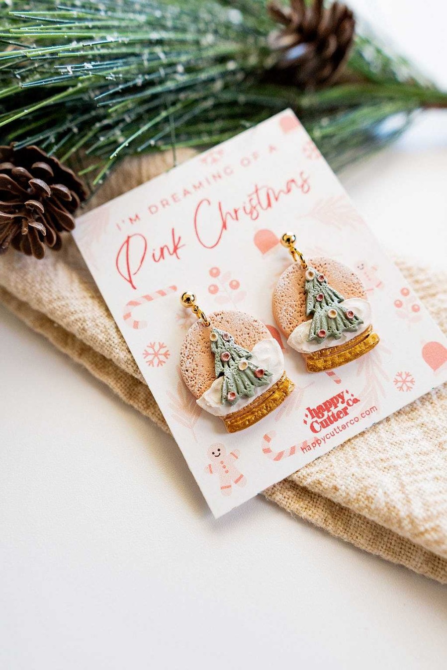 Jewelry Happy Cutter Co | Handcrafted Clay Christmas Snow Globe Earrings