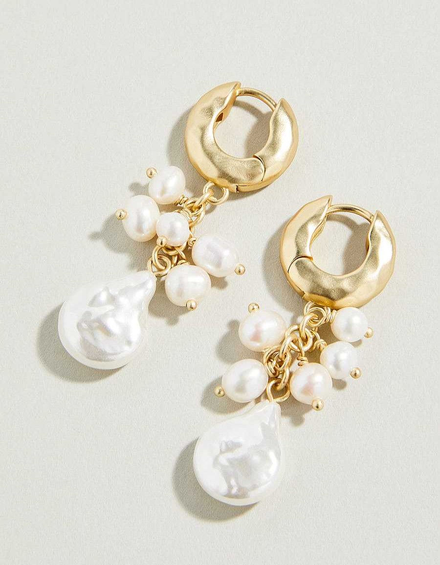 Jewelry Not specified | Cascade Hoop Earrings Pearl