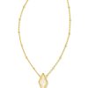 Jewelry Kendra Scott | Kinsley Gold Short Pendant Necklace In Ivory Mother Of Pearl