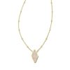 Jewelry Kendra Scott | Kinsley Gold Short Pendant Necklace In Iridescent Drusy