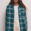 Apparel Z Supply | River Plaid Button Up In Mermaid