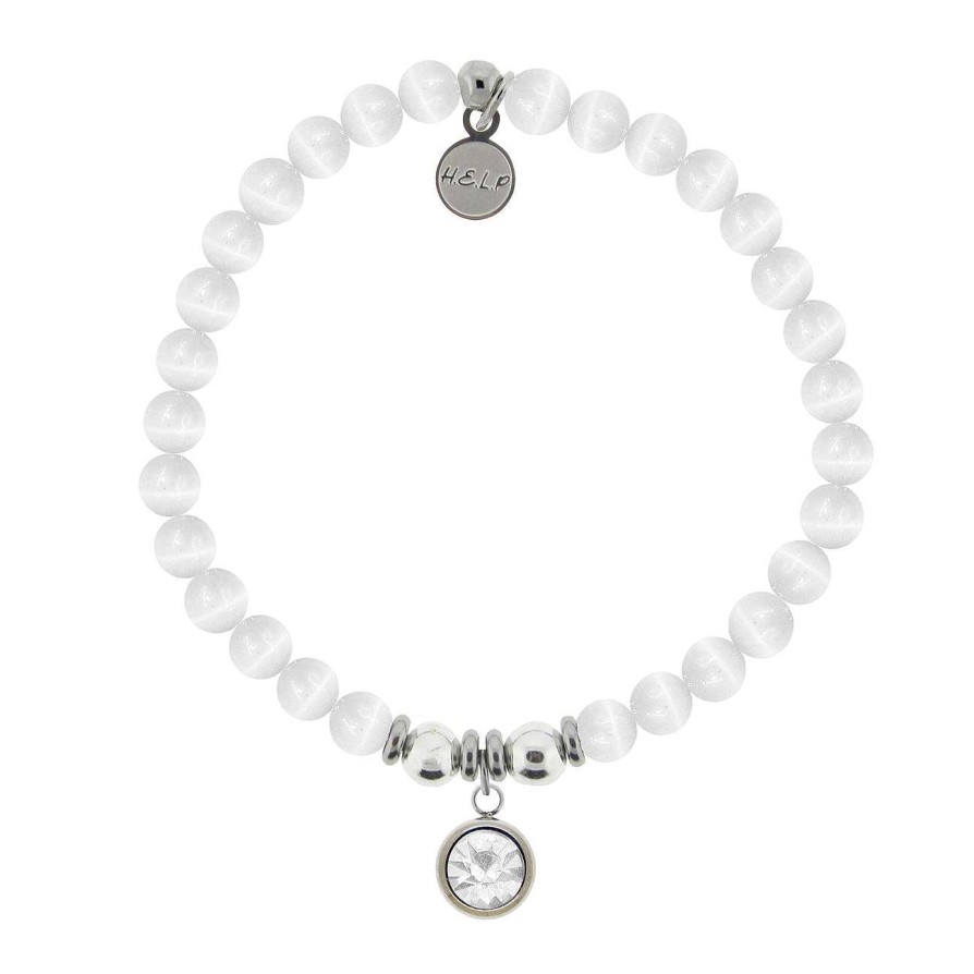 Jewelry T. Jazelle | Birthstone Bracelet - April Crystal Charm