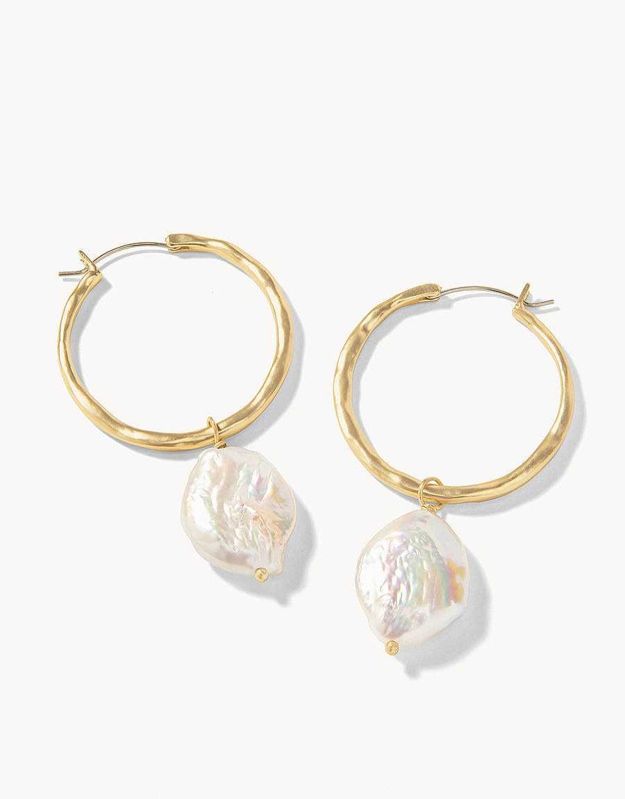 Jewelry Spartina 449 | Pearl Drop Hoop Earrings