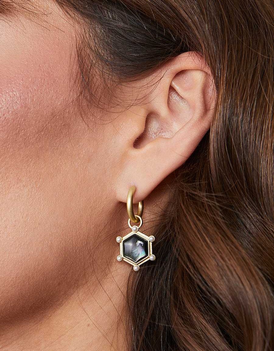 Jewelry Spartina 449 | Hexa Convertible Hoop Earrings In Grey Mother Of Pearl