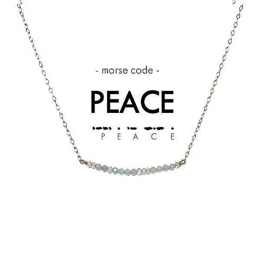 Jewelry Ethic Goods | Dainty Stone Morse Code Necklace - Peace