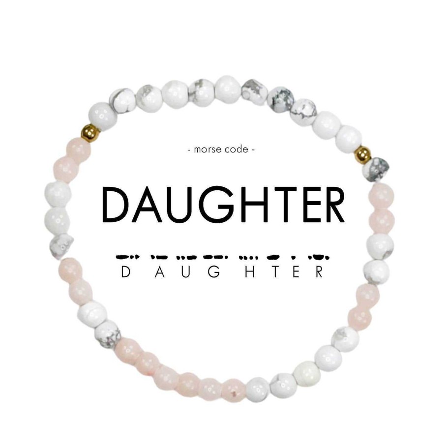 Jewelry Ethic Goods | Daughter Morse Code Bracelet Marble & Light Pink