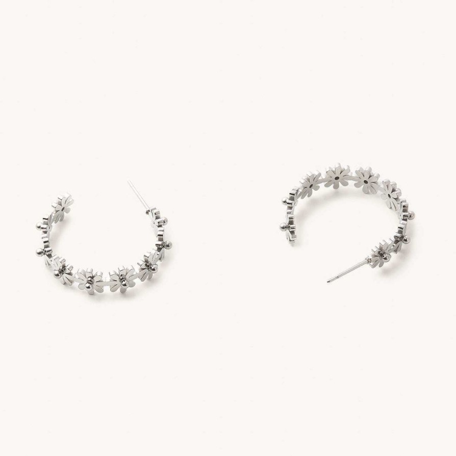 Jewelry Nikki Smith Designs | Silver Carly Daisy Hoops