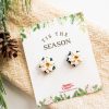 Jewelry Happy Cutter Co | Handcrafted Clay Poinsettia Studs