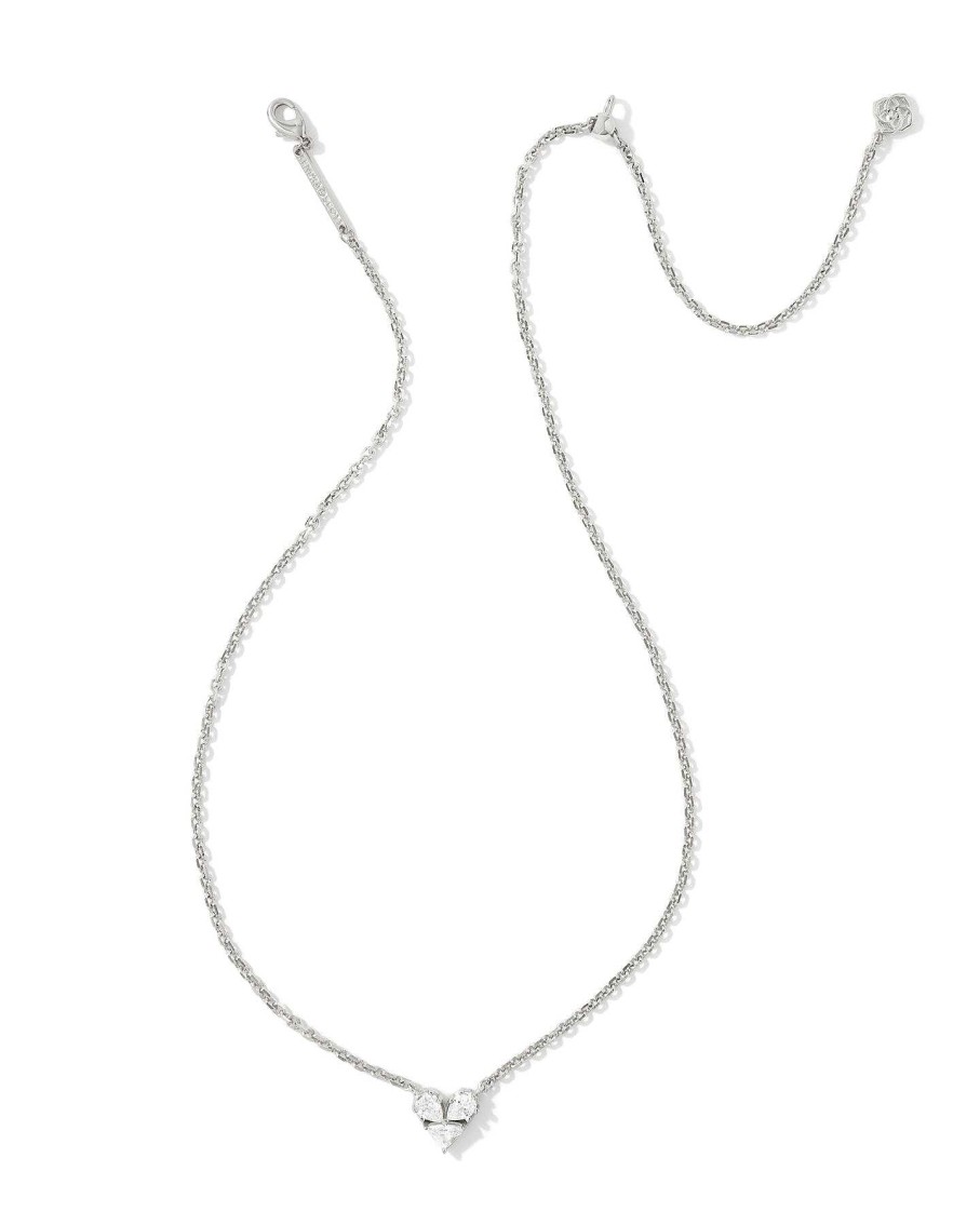 Jewelry Kendra Scott | Katy Heart Short Pendant Necklace In Crystal