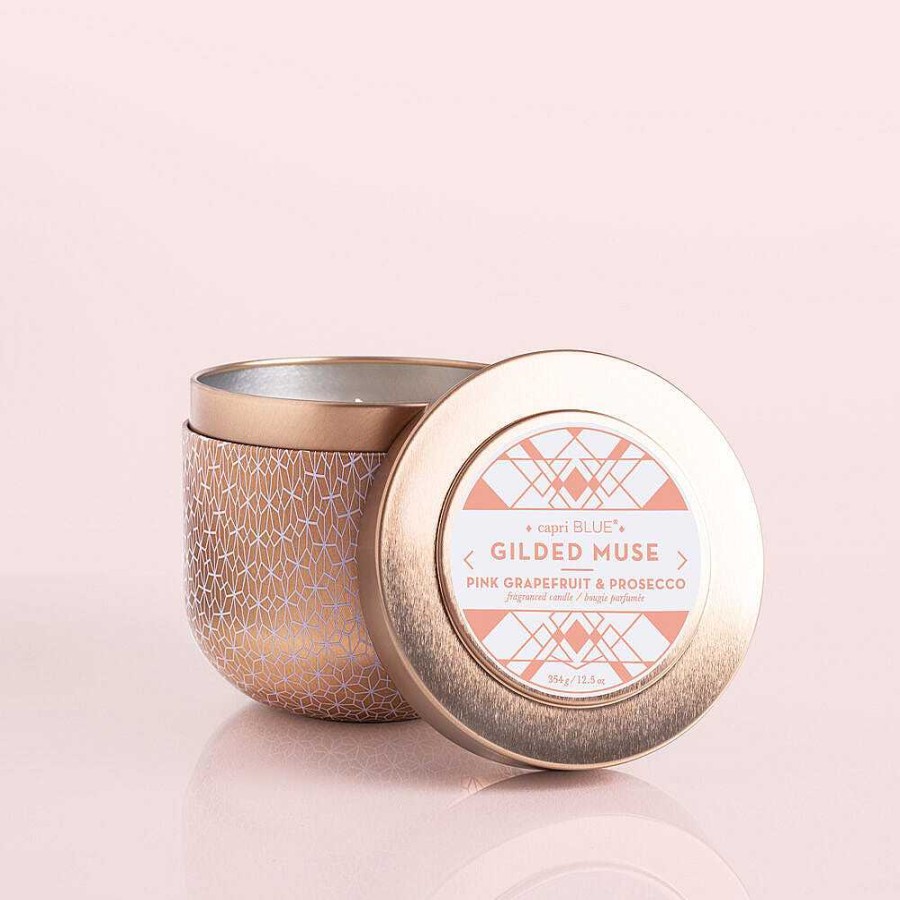 Home & Gifts Capri Blue | Pink Grapefruit & Prosecco Gilded Muse Rose Gold Candle