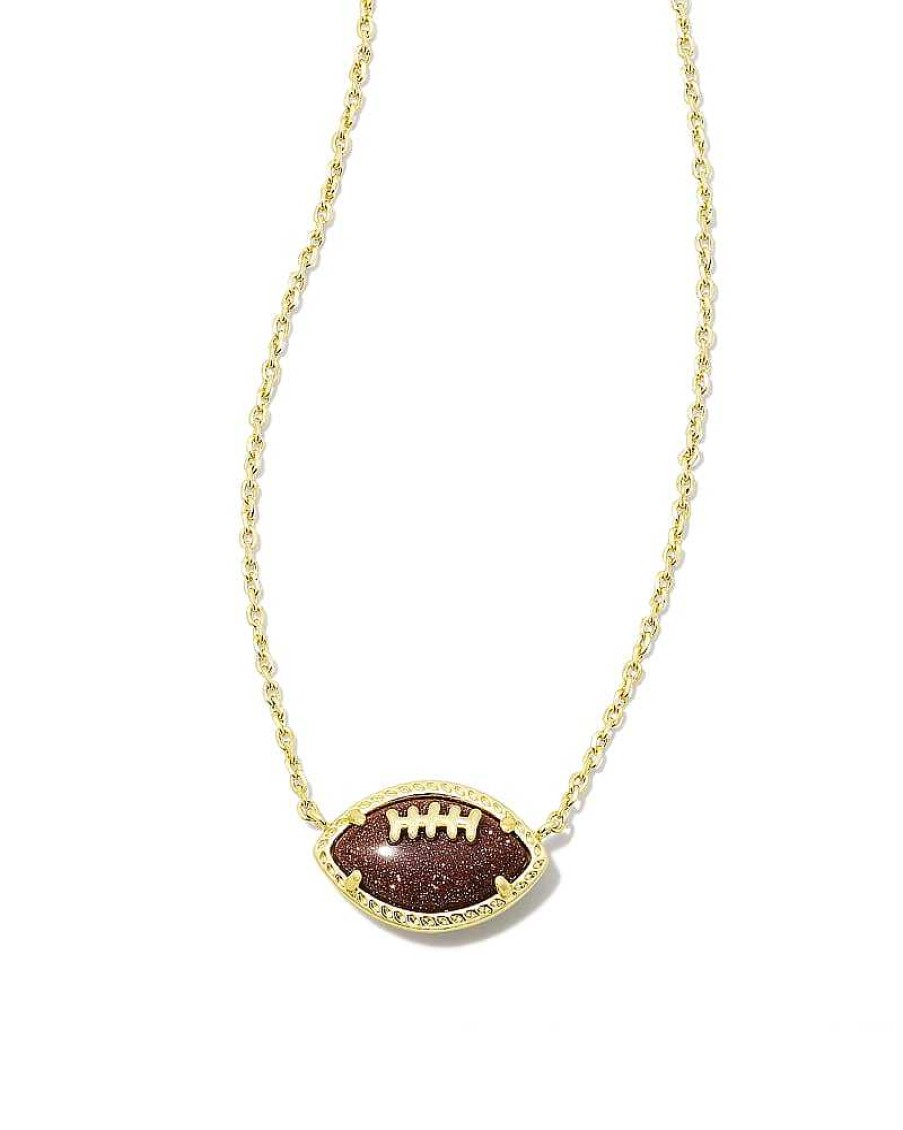 Jewelry Kendra Scott | Kendra Scott Football Necklace In Orange Goldstone