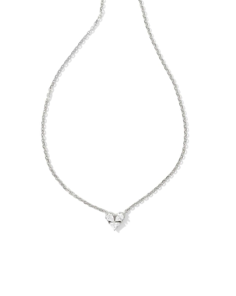 Jewelry Kendra Scott | Katy Heart Short Pendant Necklace In Crystal