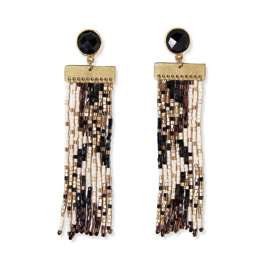 Jewelry Ink + Alloy | Lilah Black Onyx Beaded Fringe Earrings