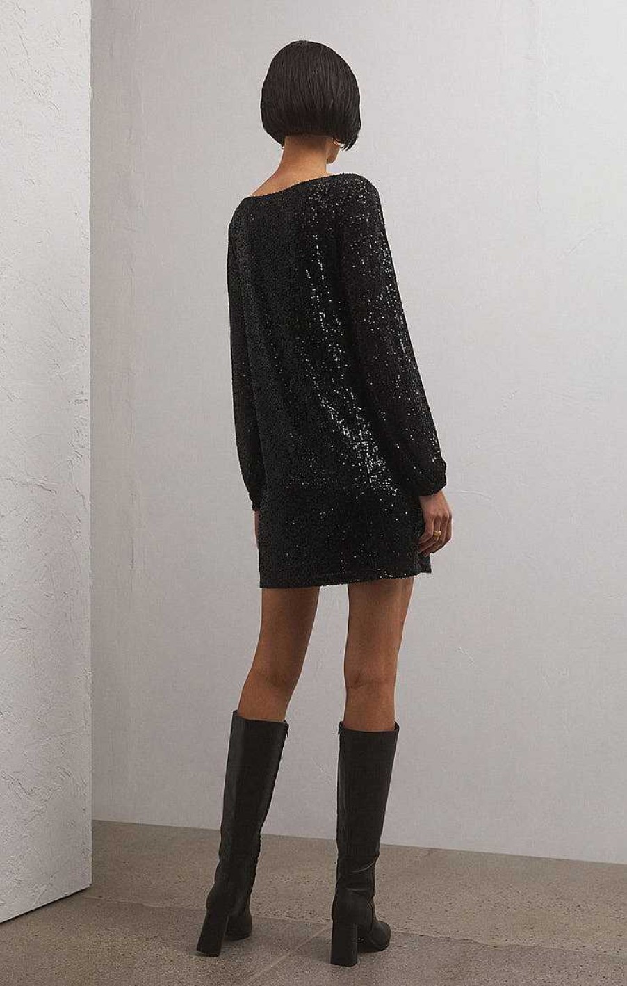 Apparel Z Supply | Andromeda Sequin Dress In Black