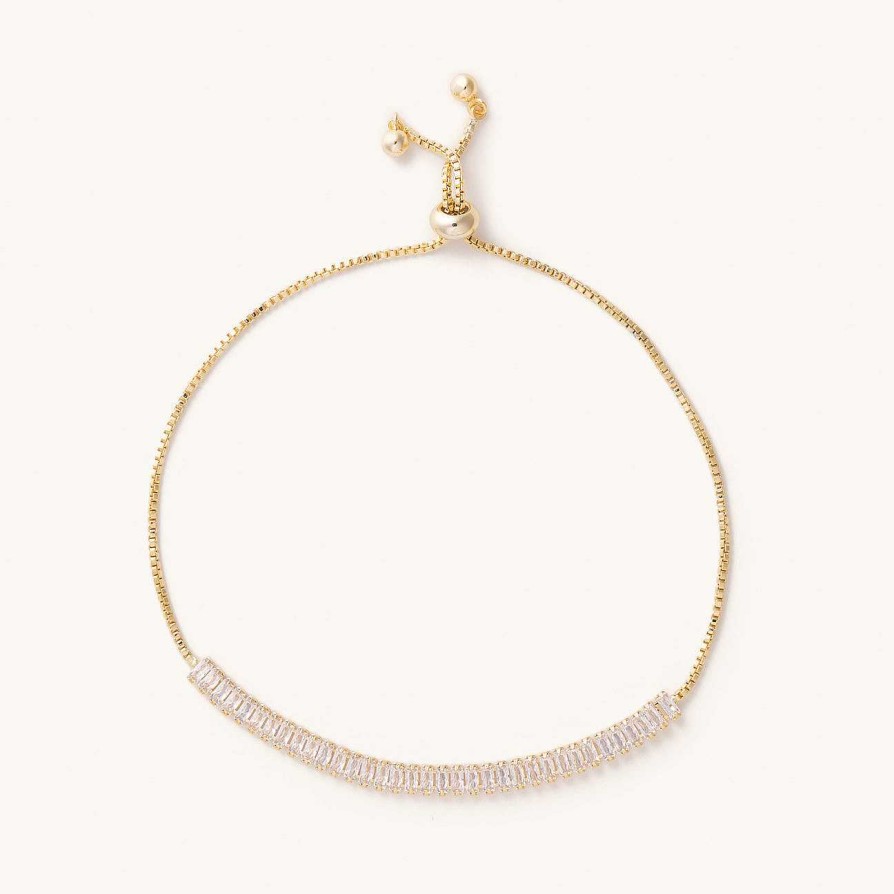 Jewelry Nikki Smith Designs | Baguette Adjustable Crystal Bracelet