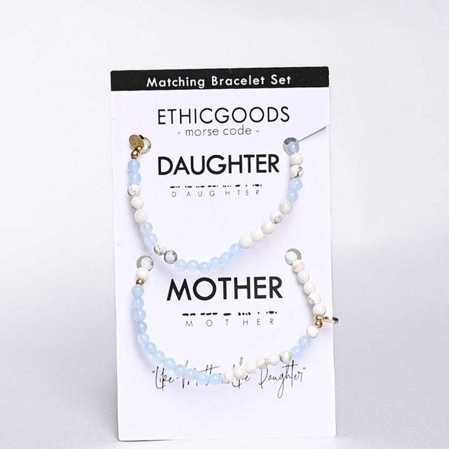 Jewelry Ethic Goods | Morse Code Bracelet Set - Mother & Daughter