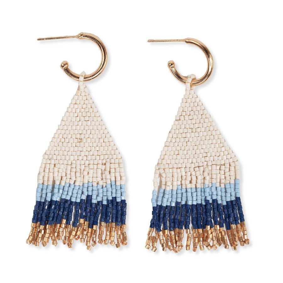 Jewelry Ink + Alloy | James Gold Hoop Colorblock Fringe Earrings